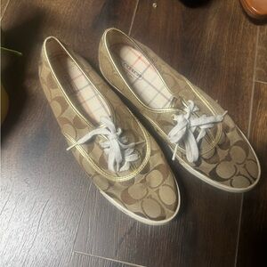 Coach Women's Tan Canvas Sneakers